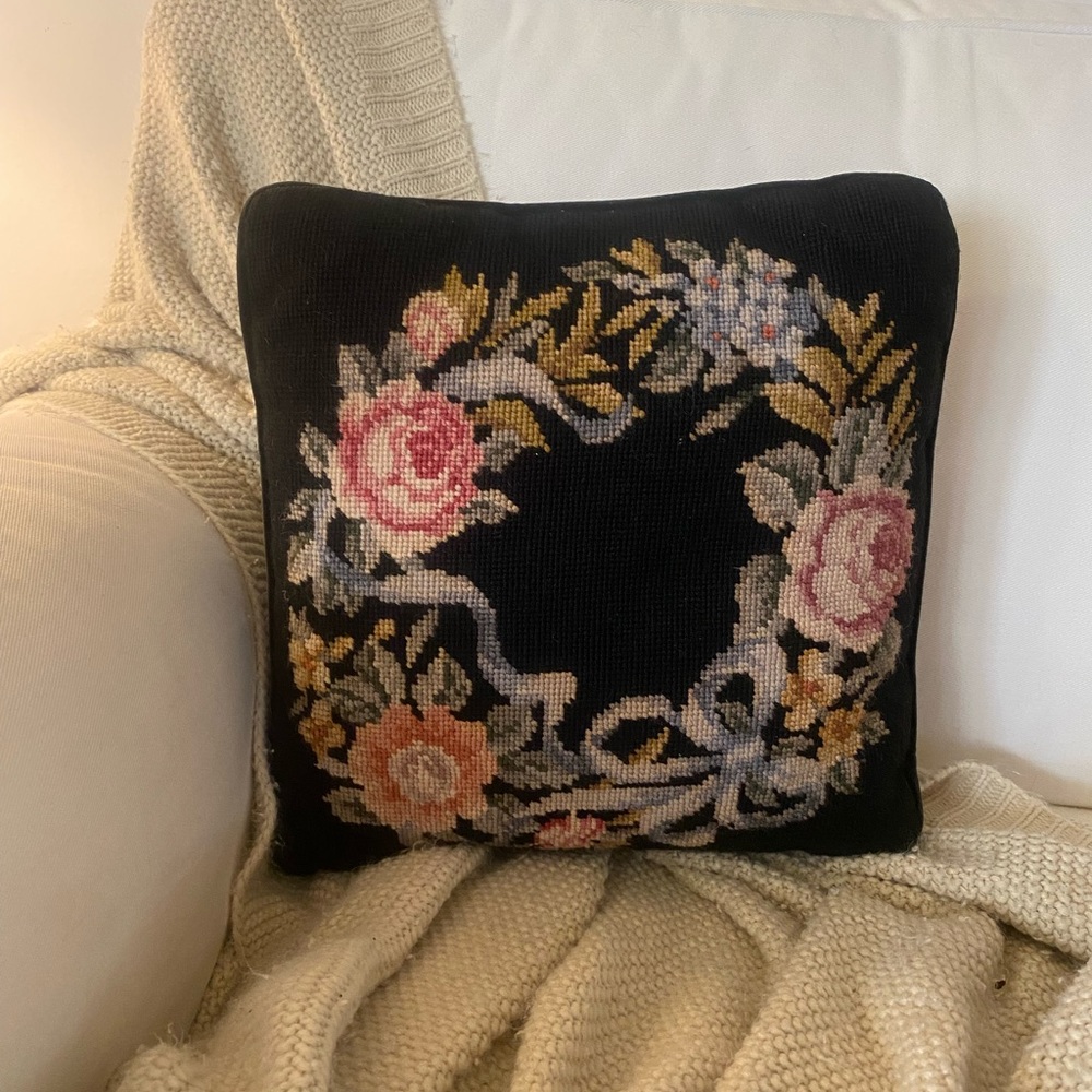 Antique Embroidered Pillow
